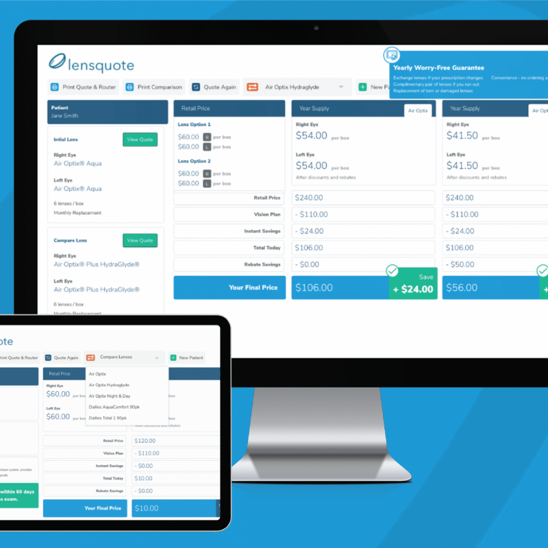 Lensquote on Lcd and on I pad