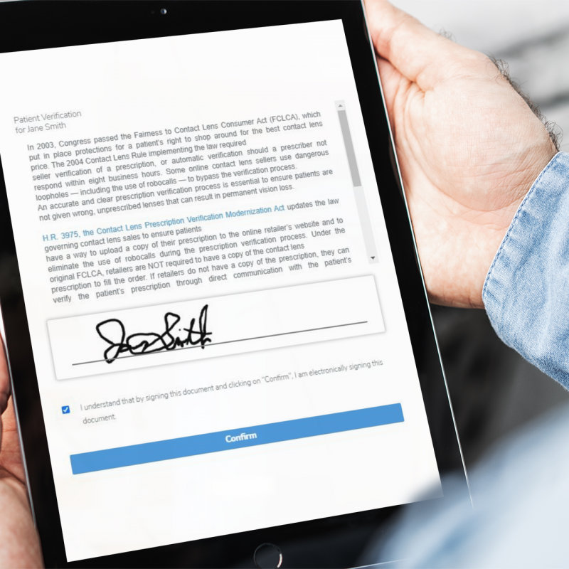 ipad with lensquote agreement